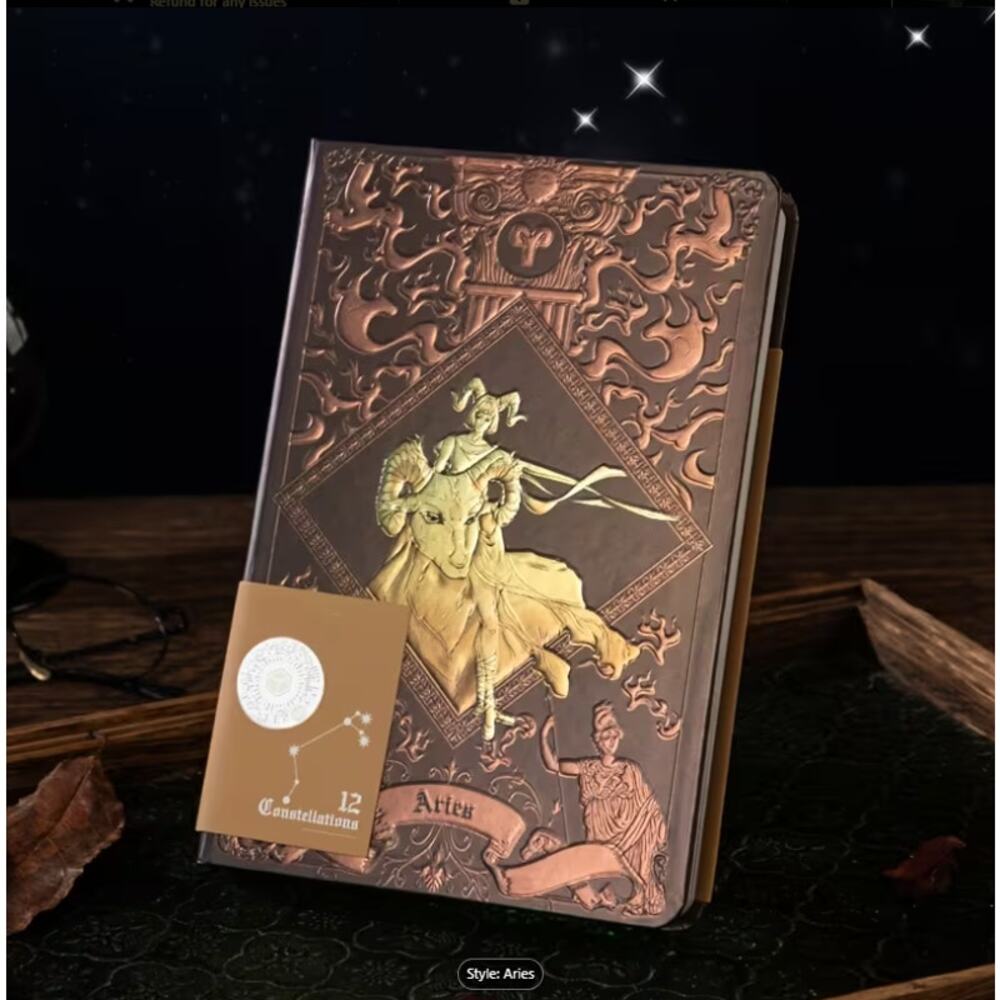 Aries Zodiac Notebook Journal Astrology Diary Hardcover Constellation A5 Gift